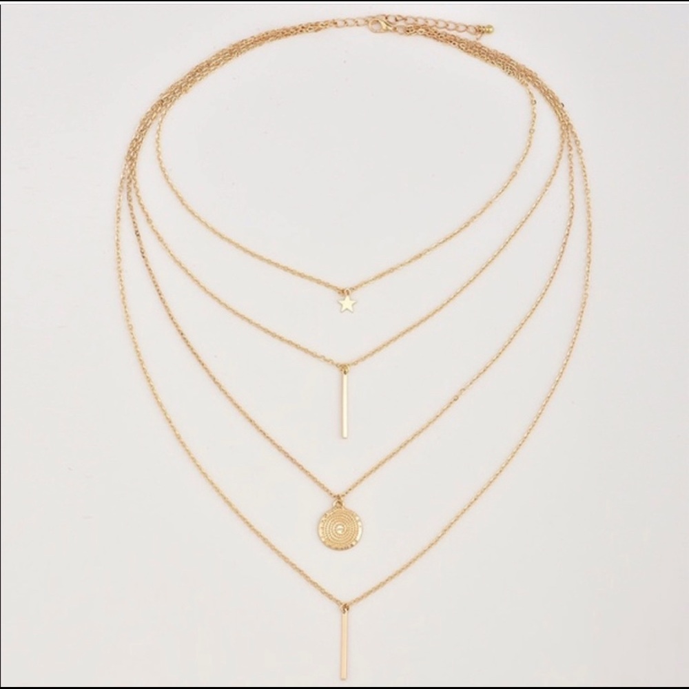 Beautiful Gold Layered Necklace - Picture 2 of 2